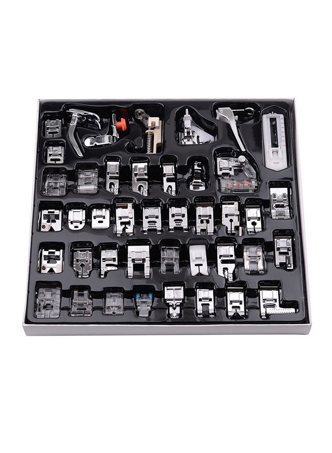 42-Piece Professional Sewing Machine Presser Feet Kit Silver - Image 1